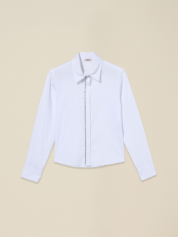 Cropped shirt with crystals