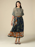 Patterned viscose midi skirt image number 0