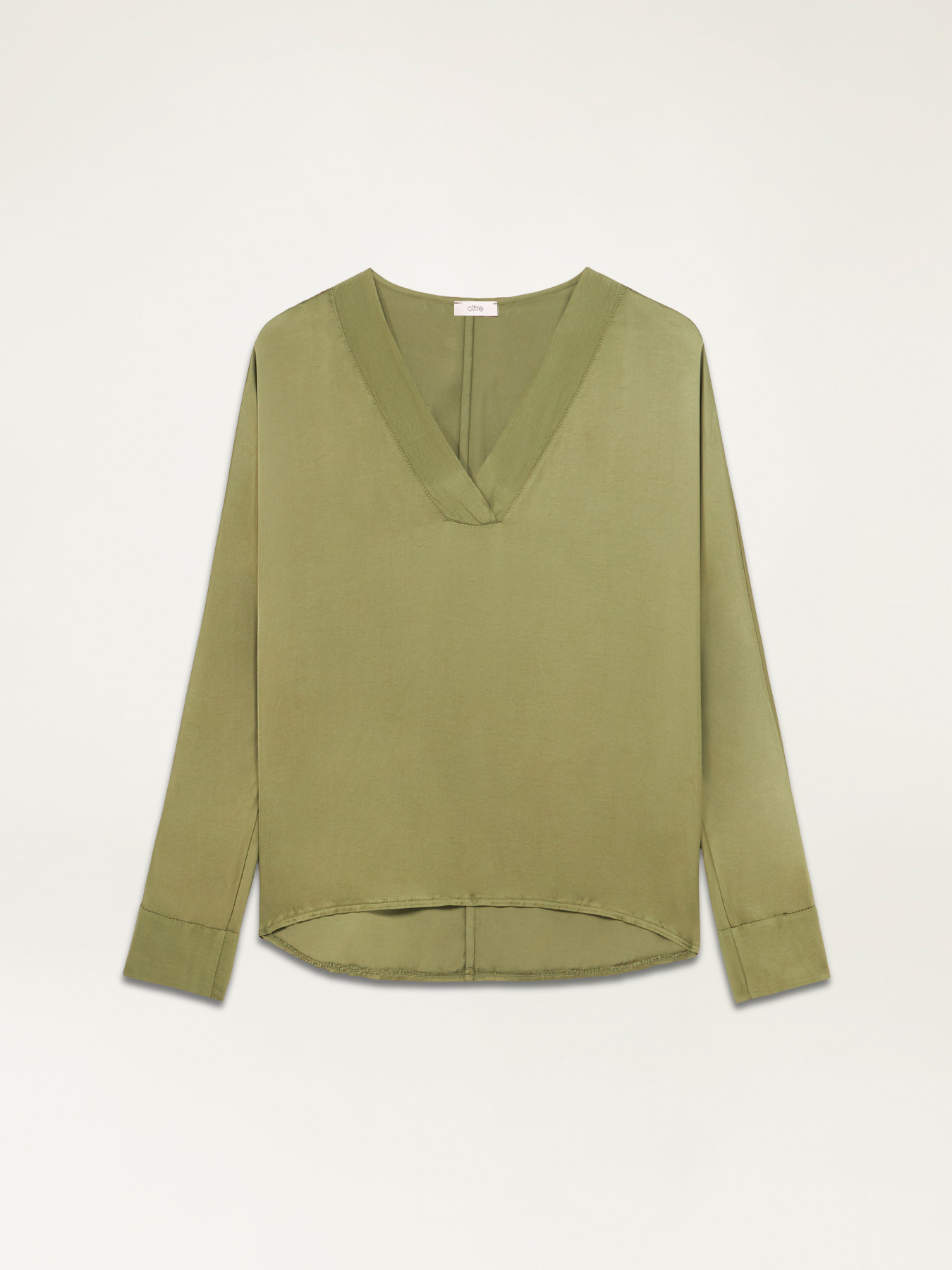 Blusa de manga larga de raso de viscosa image number 3