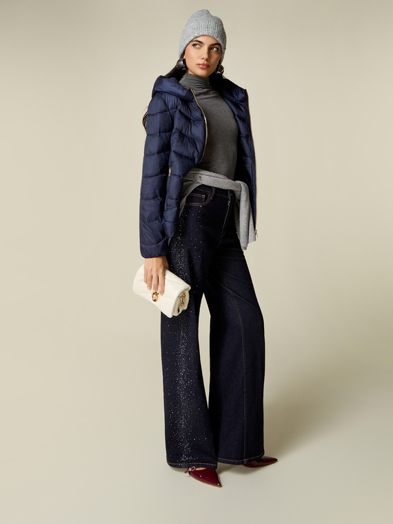 Flare jeans with crystals