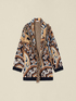 Cardigan long en m&eacute;lange de laine avec franges et cristaux image number 3