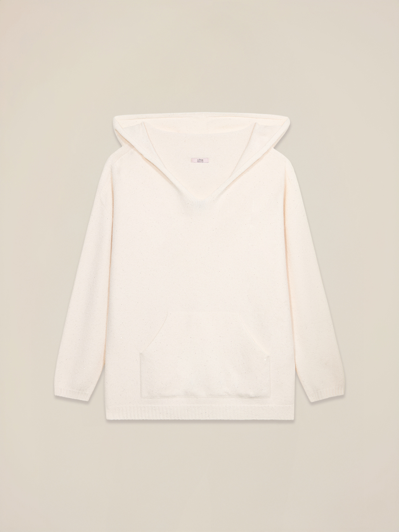 Hooded sweater with micro sequins image number 0