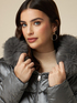 Down jacket with faux fur collar image number 2