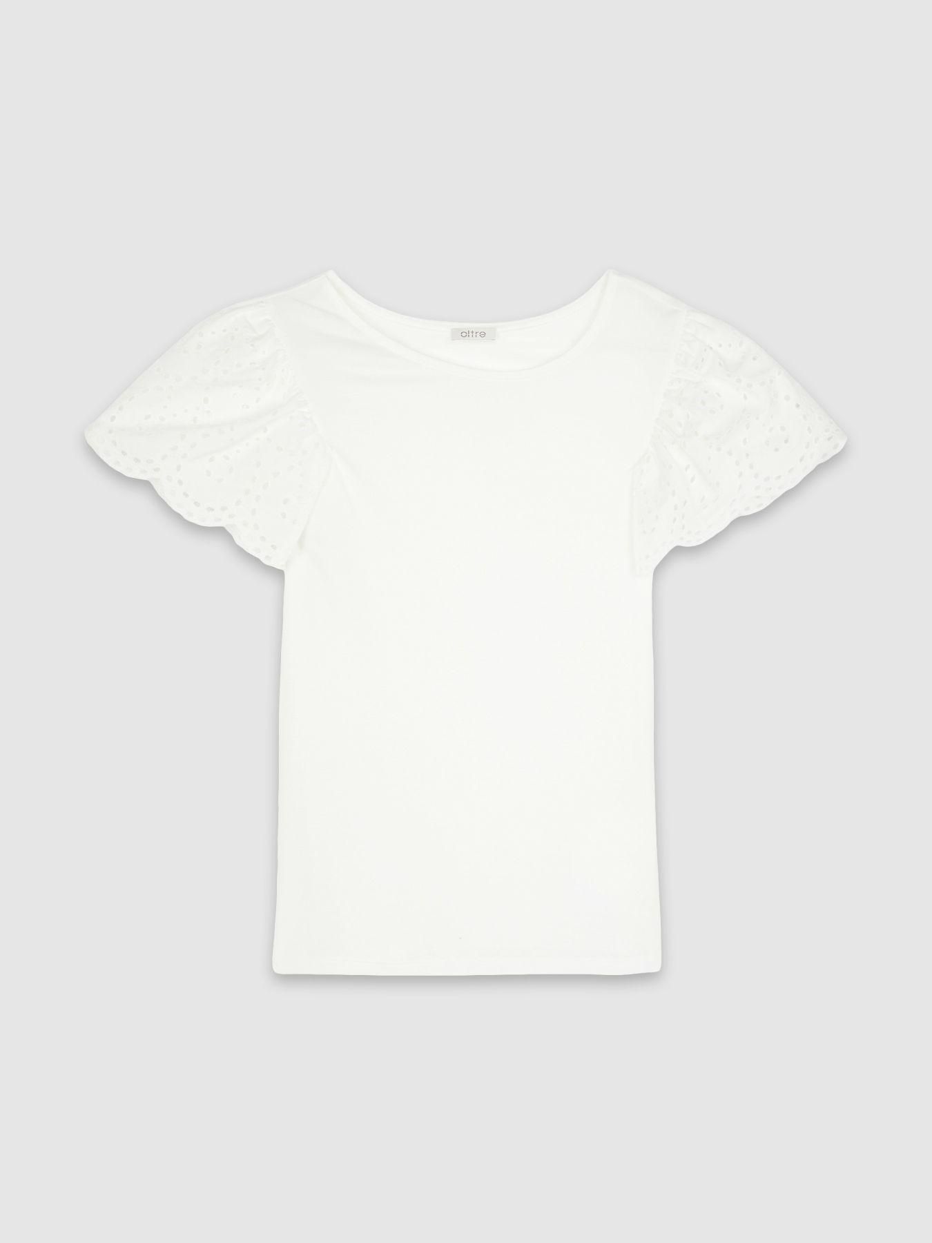 T-shirt con maniche in sangallo image number 3