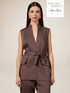 Gilet fluido misto lyocell con cintura image number 0