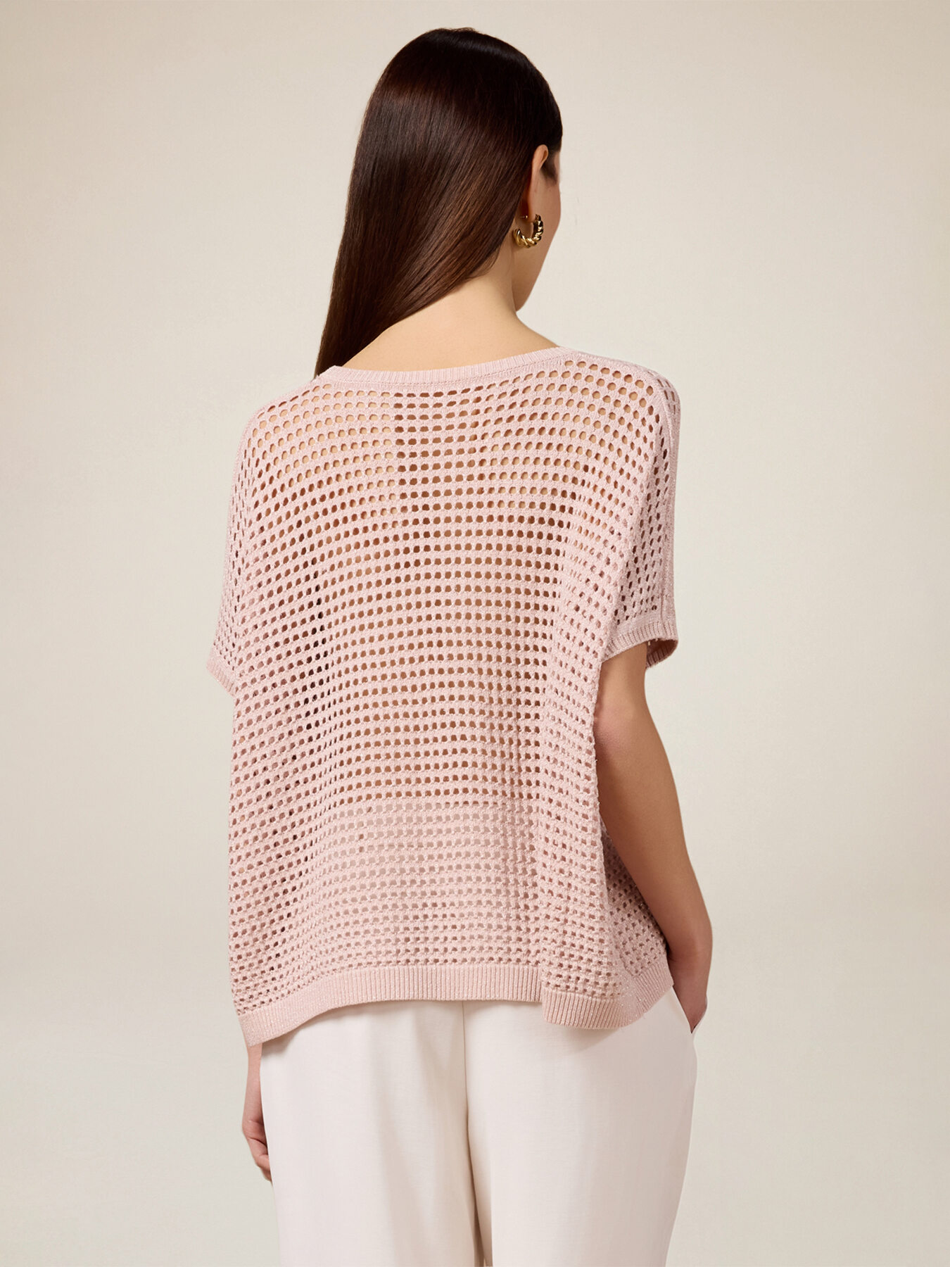 Perforated lurex sweater image number 1