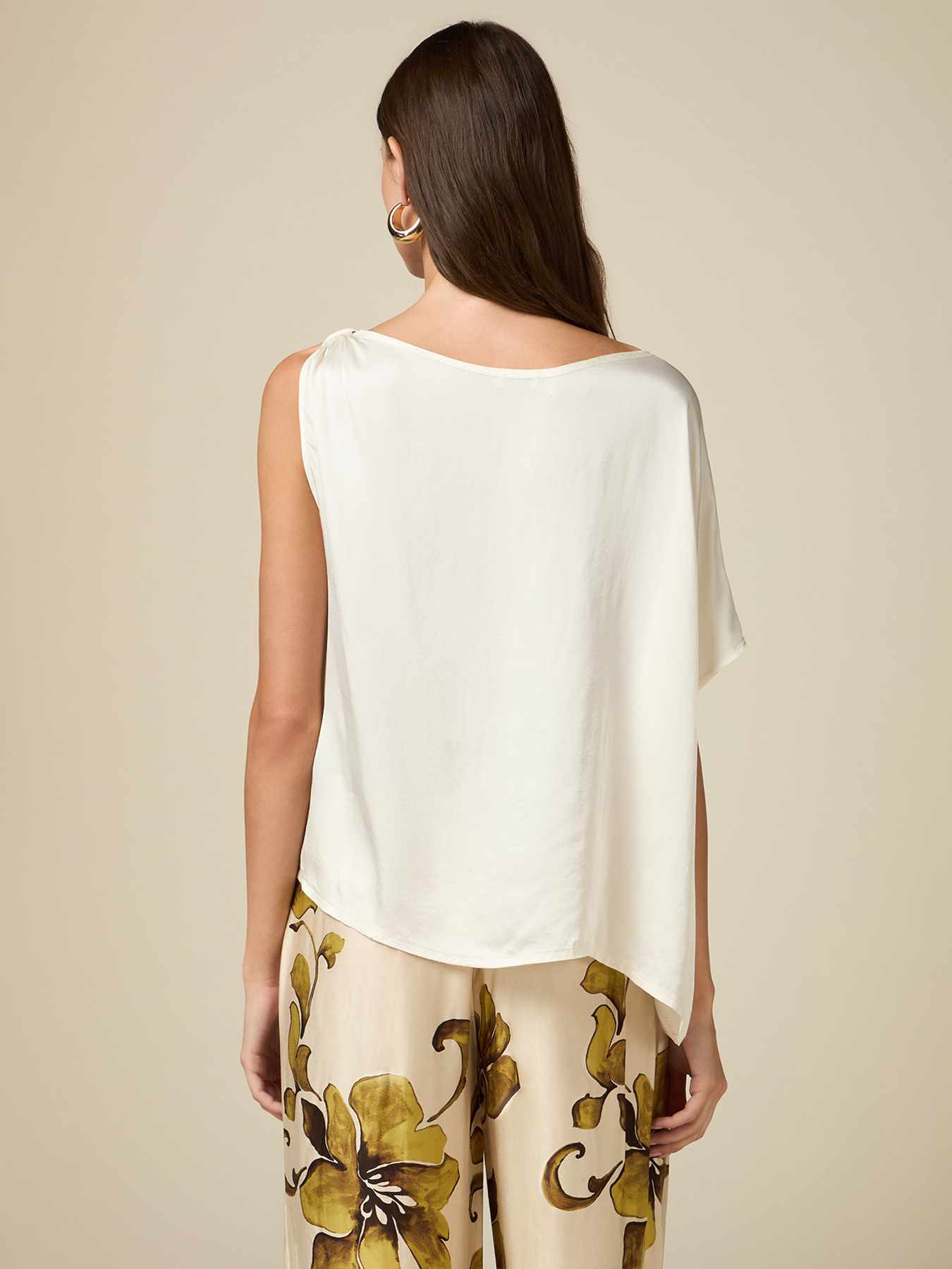 Asymmetrical satin blouse image number 1