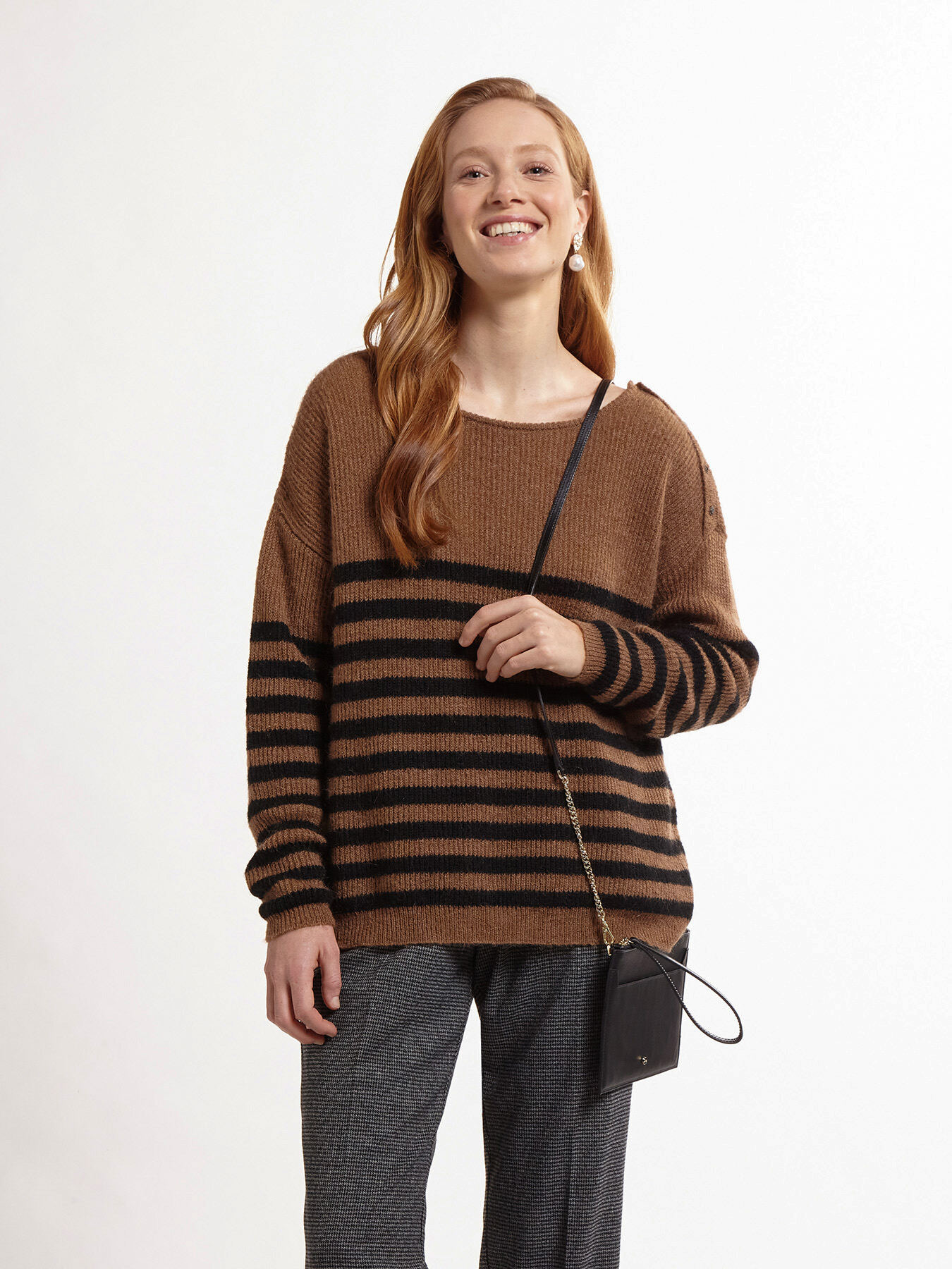 Mohair blend striped sweater image number 0