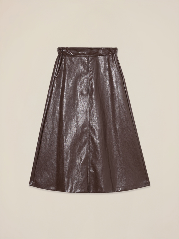 A-line skirt in coated fabric