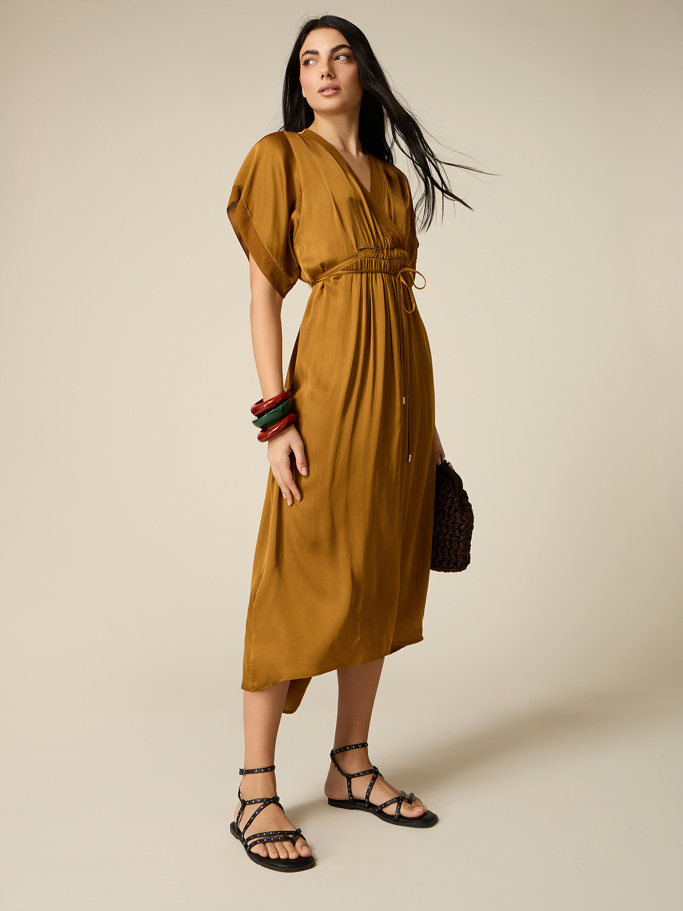 Long satin dress image number 0