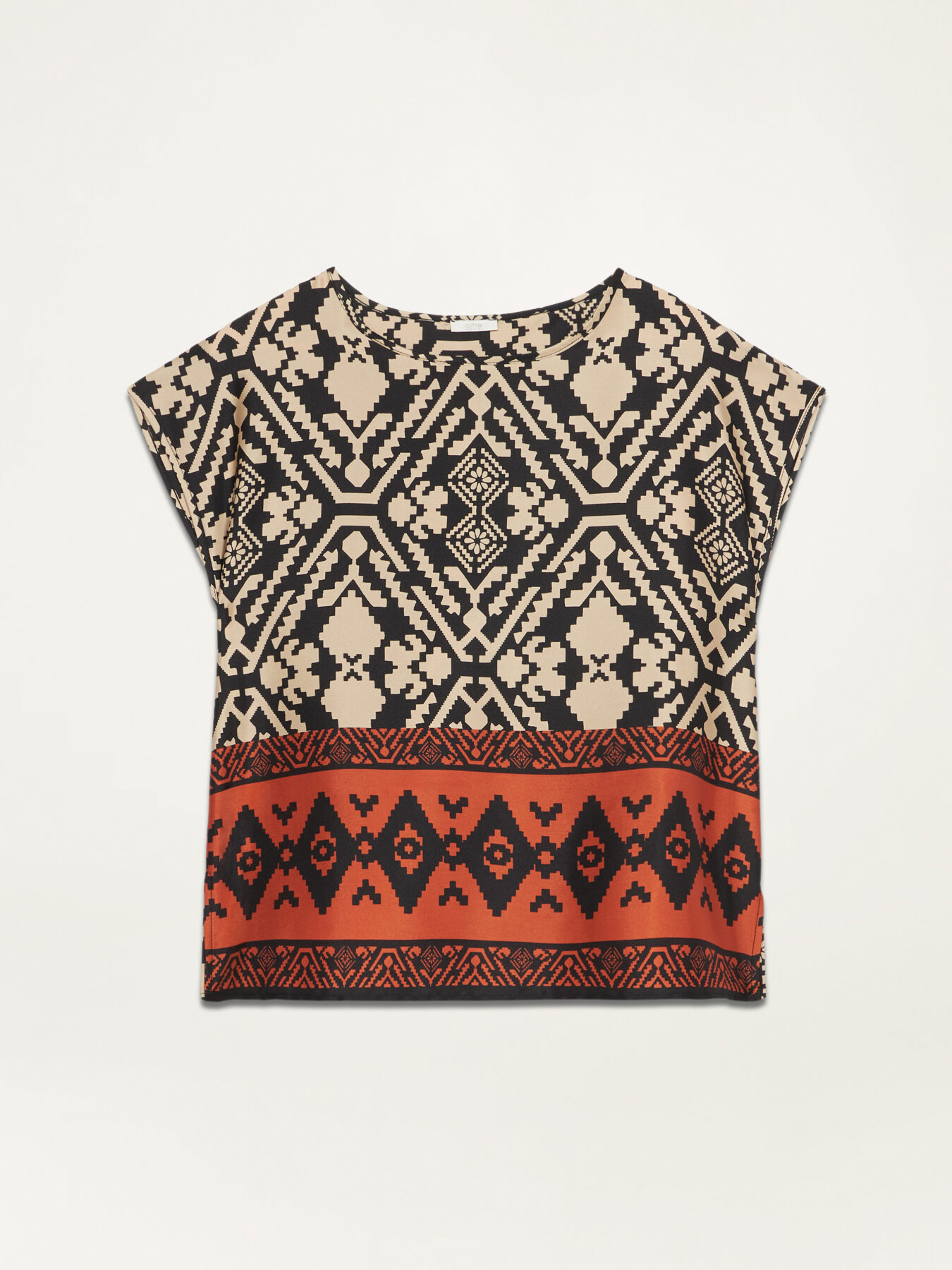 Blusa in twill fantasia image number 3