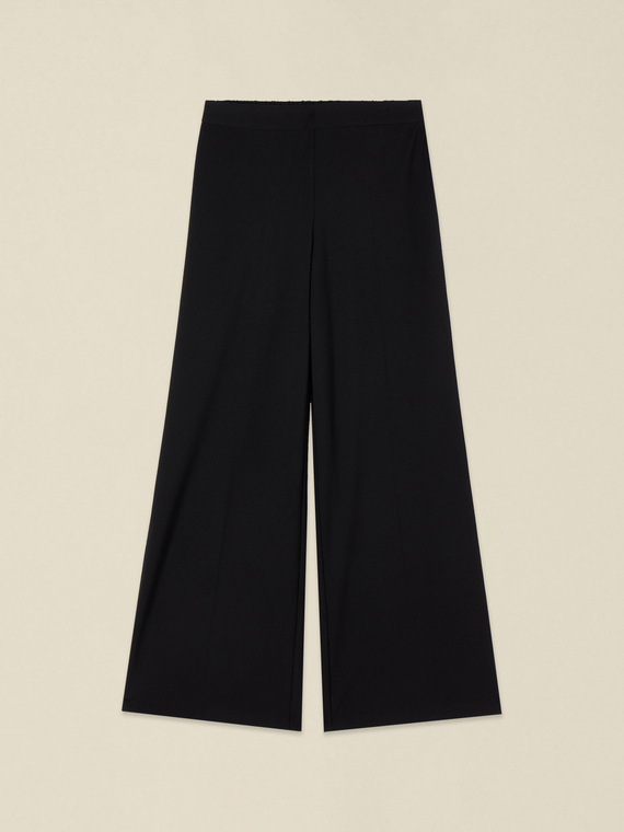 Pantalon palazzo en tissu cr&ecirc;pe