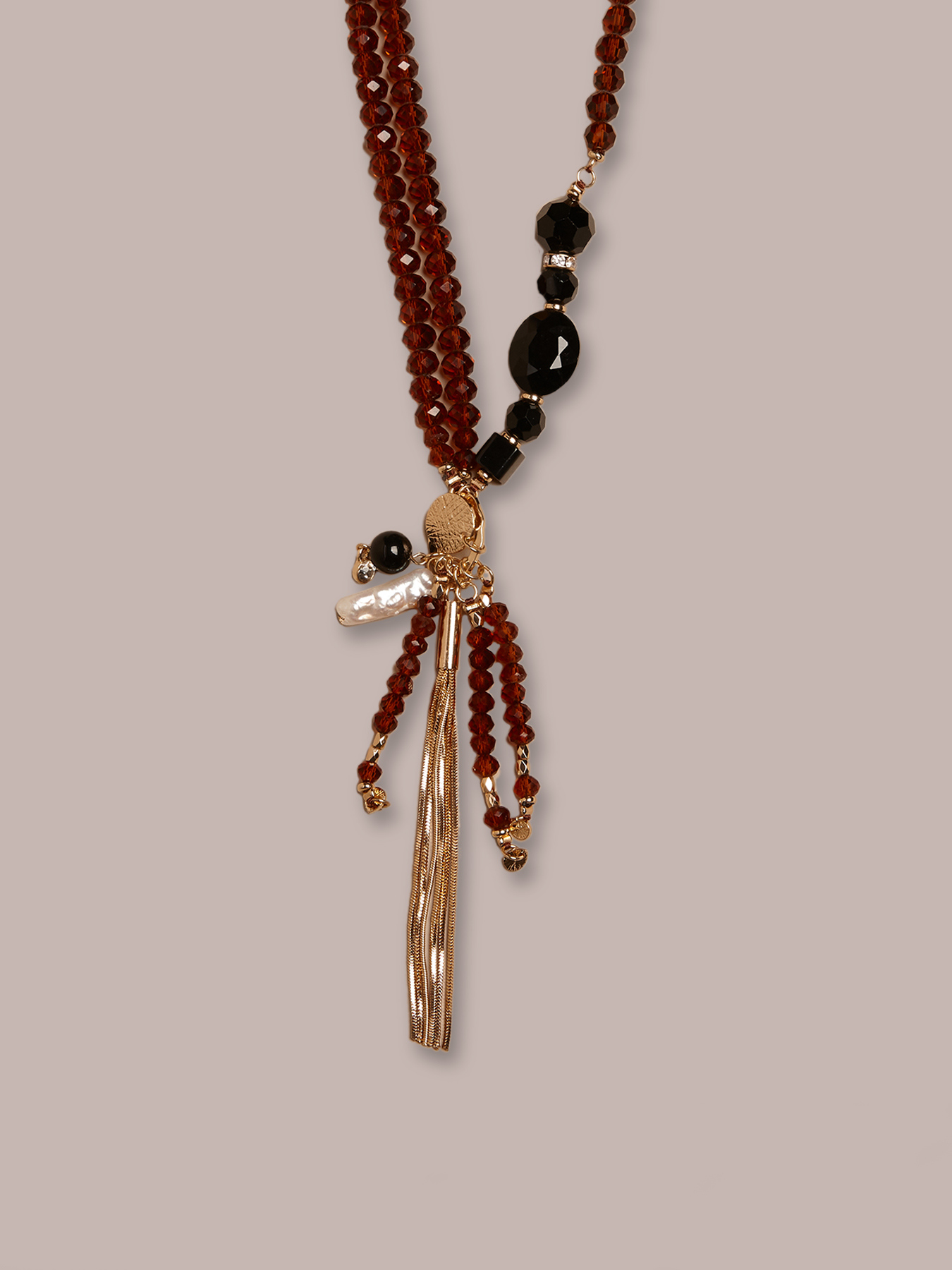 Collana con perline sfaccettate e pietre image number 1