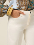 Wide leg cotton blend trousers image number 2