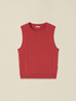 Sleeveless cable-knit sweater in wool/cashmere image number 3
