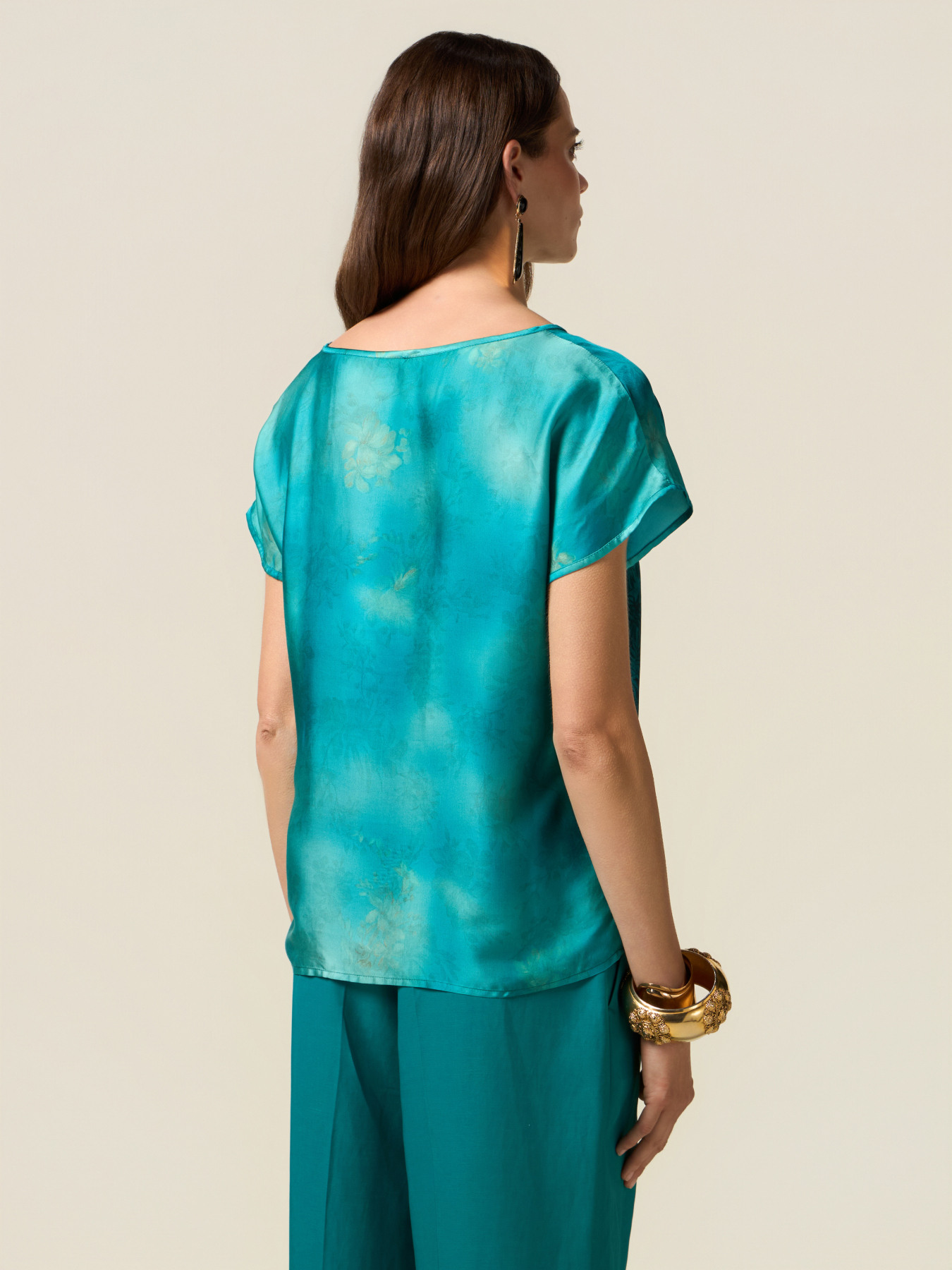 Bluză din satin cu model image number 1