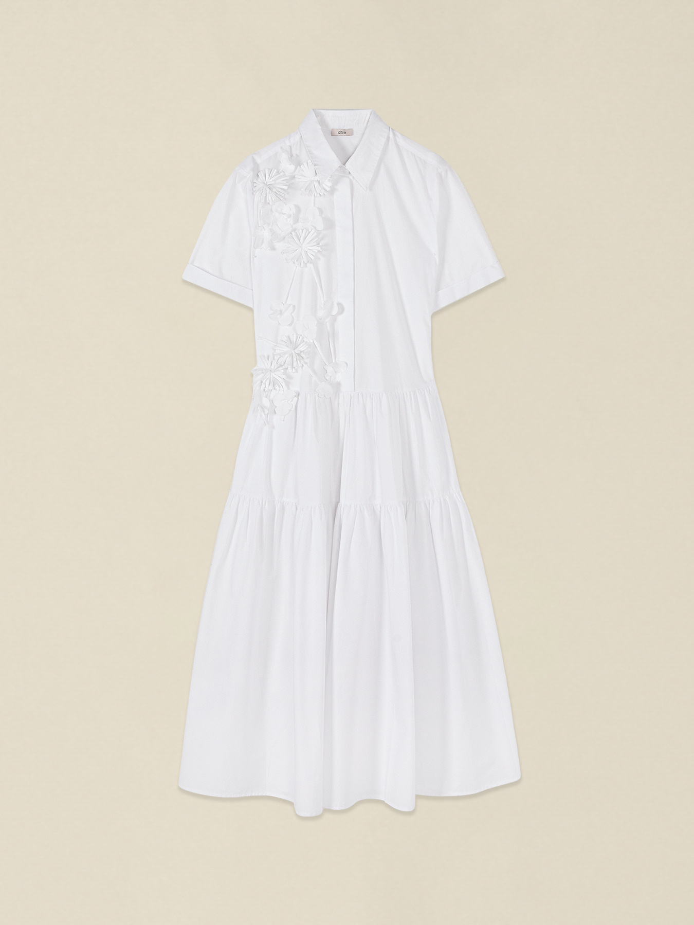 Vestito chemisier con fiori applicati image number 3