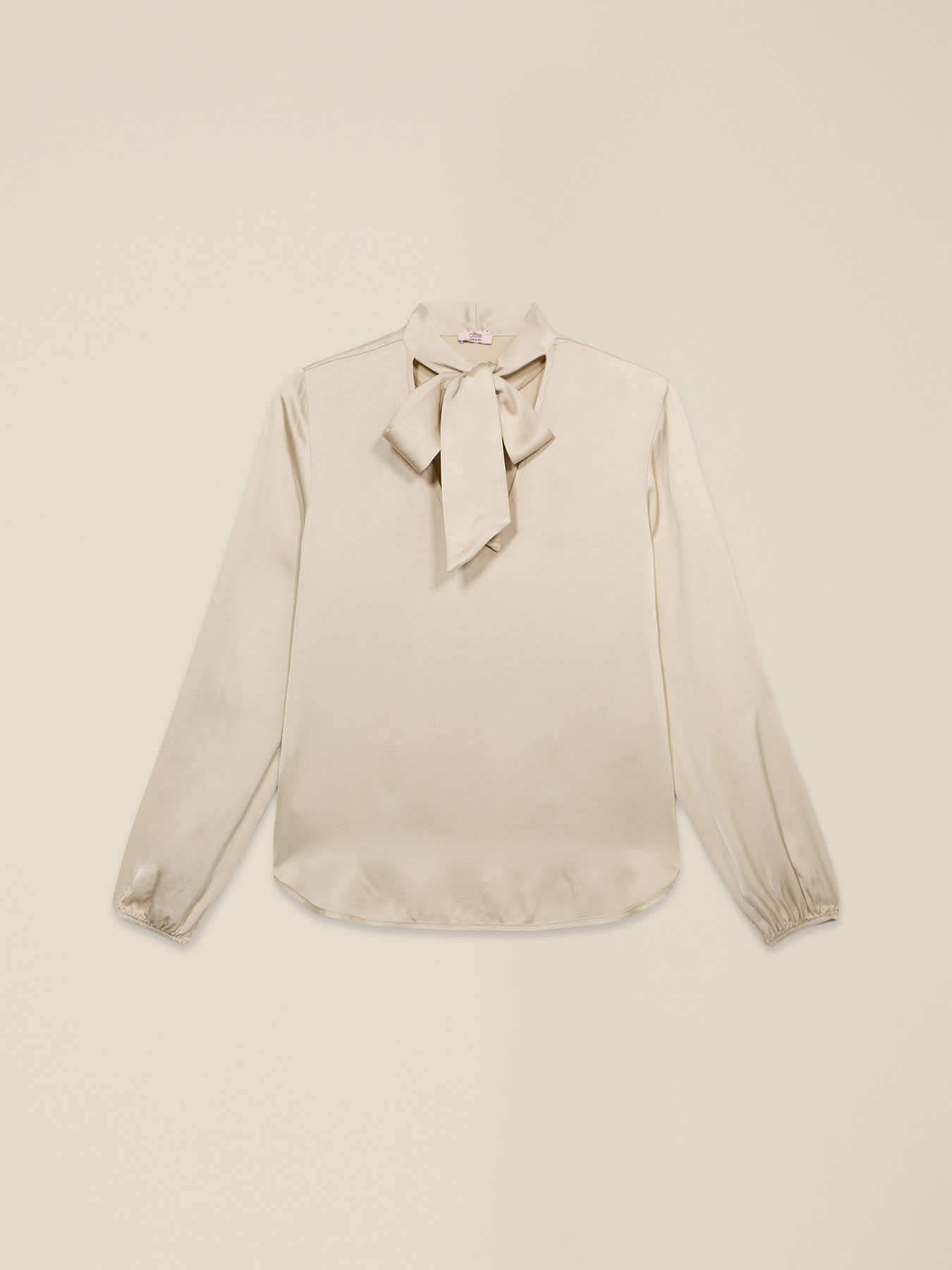 Satin blouse with bow at the neck image number 3