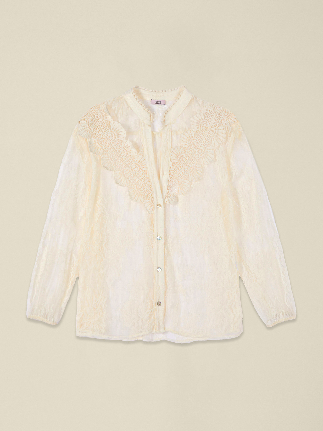 Embroidered see-through tulle shirt image number 3