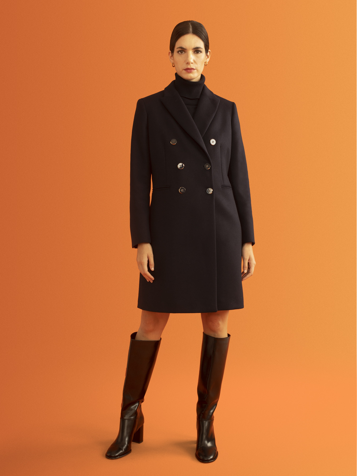 Wool blend double-breasted coat
