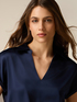 Two-material V-neck T-shirt image number 2