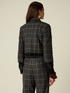Blazer cropped a quadri con dettagli pizzo image number 2