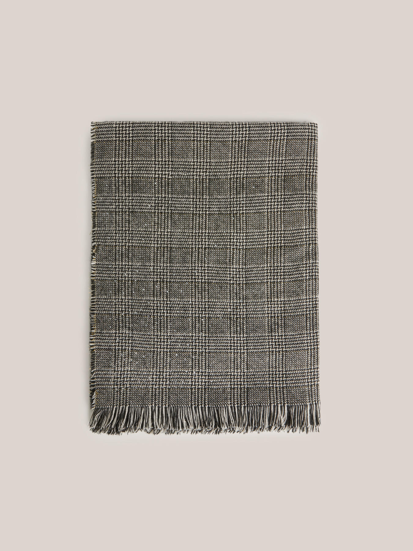 Chequered scarf with micro rhinestones image number 0