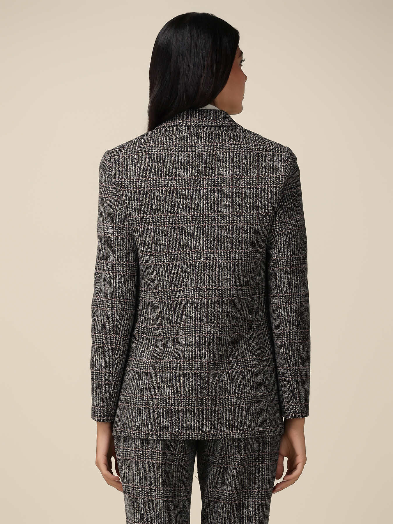 Chequered fabric blazer jacket image number 1