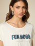 T-shirt with lettering embroidery image number 2