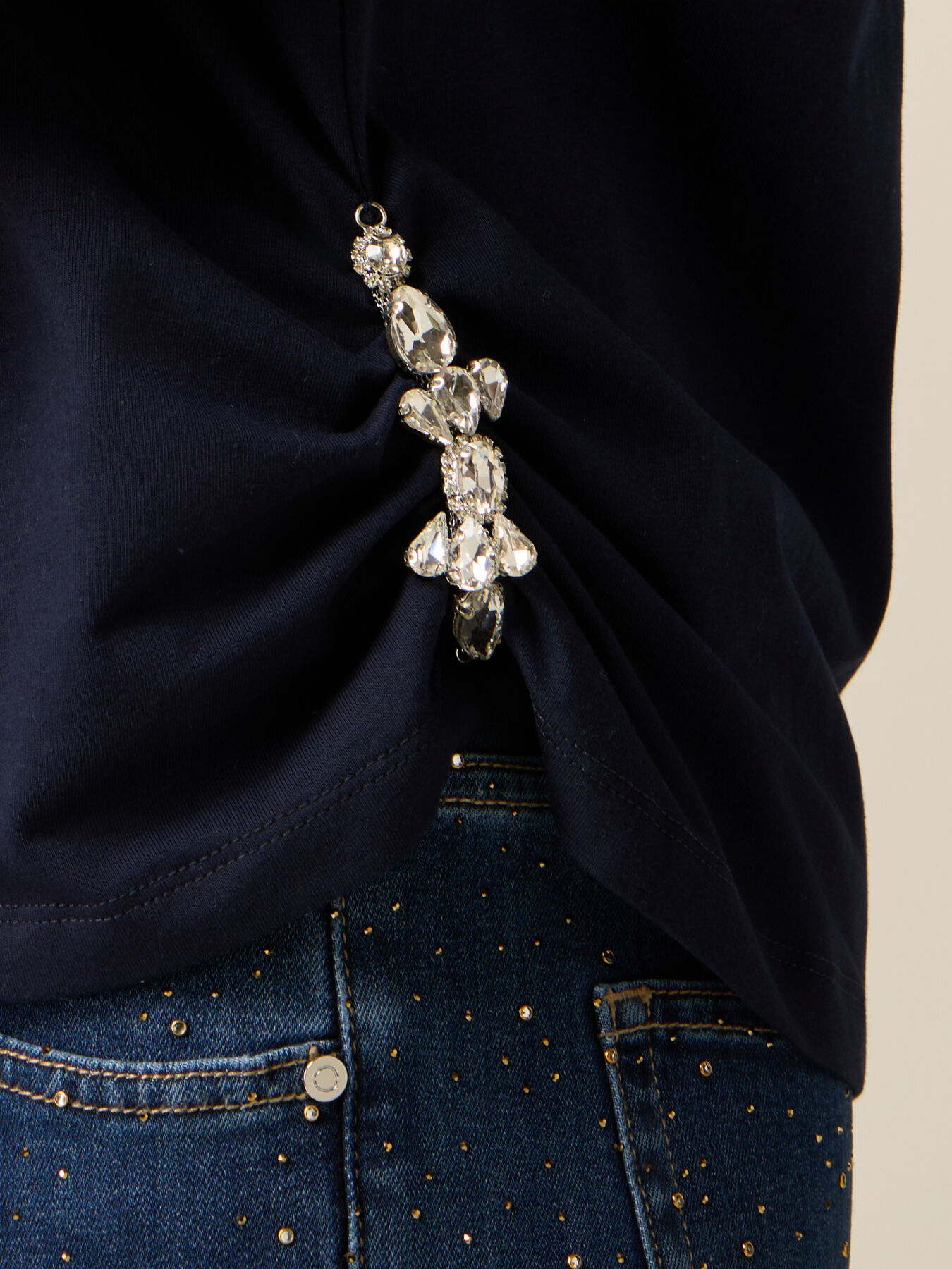 T-shirt with jewel detail image number 2
