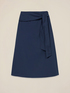 Midi poplin skirt with sash image number 3
