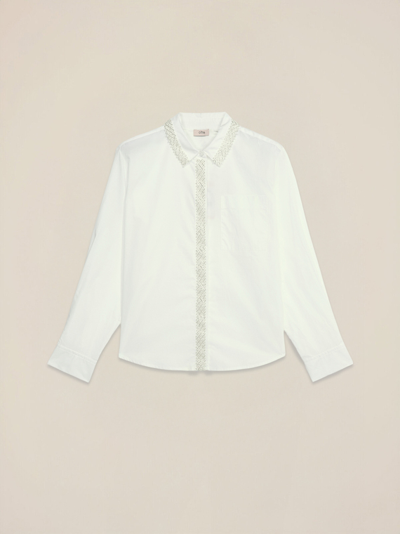 Shirt with bead embroidery