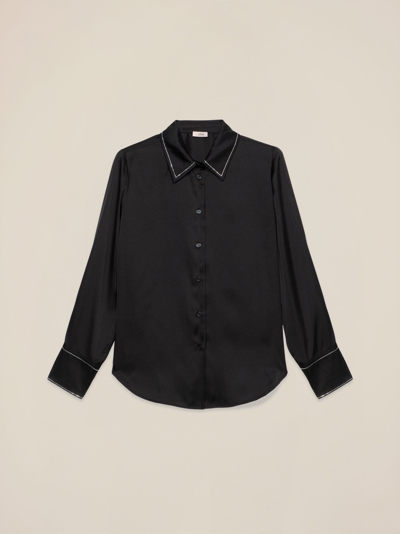 Satin shirt with chain detail image number 3