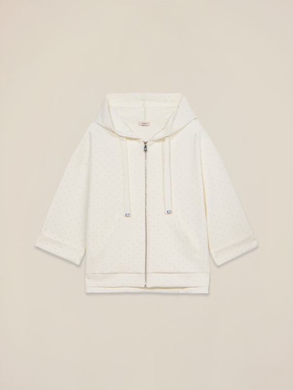 Open sweatshirt with micro studs