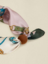 Scarf with print and magnetic pearl image number 2