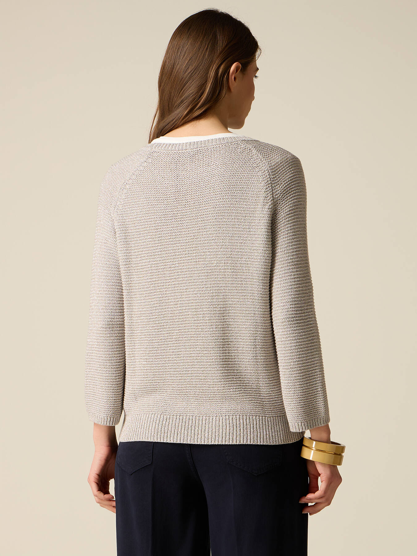 Lurex knit sweater image number 1