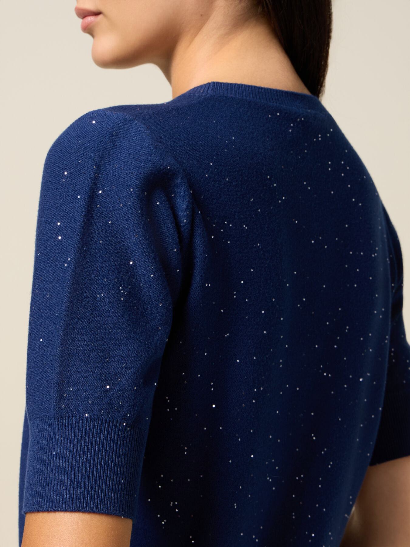 Viskosemischpullover mit Pailletten image number 2