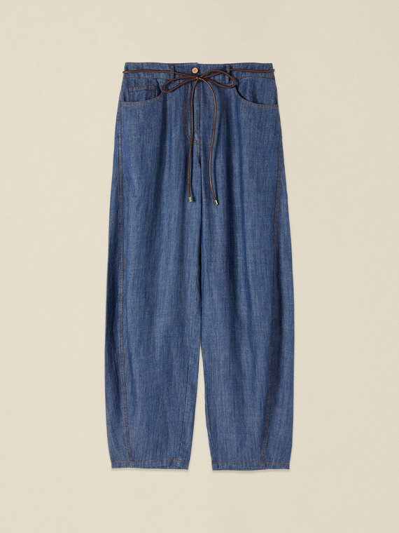 Barrel-Hose in Denim-Optik