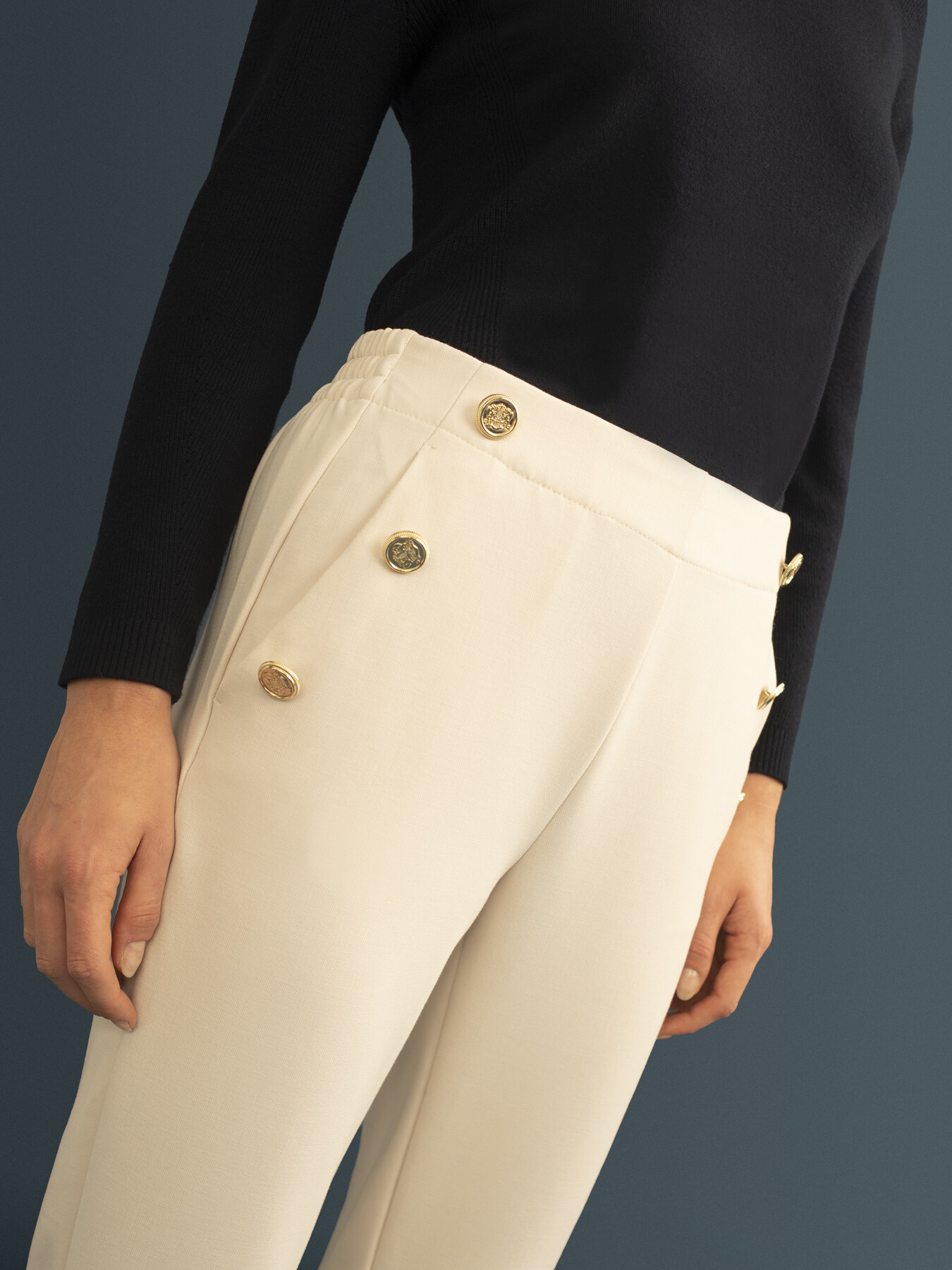 Joggers with metal buttons image number 1