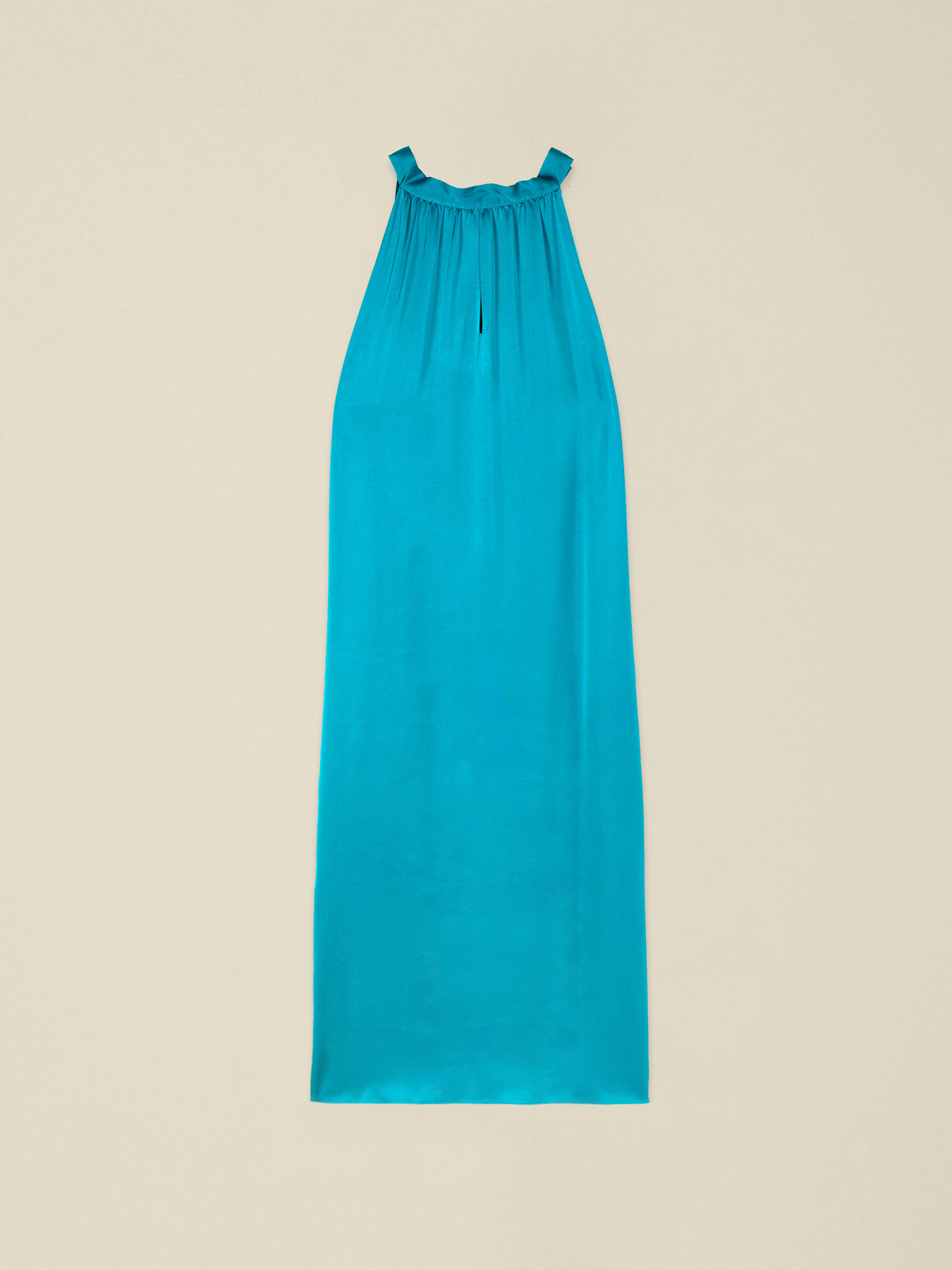 Vestito lungo linea ad A in raso image number 3