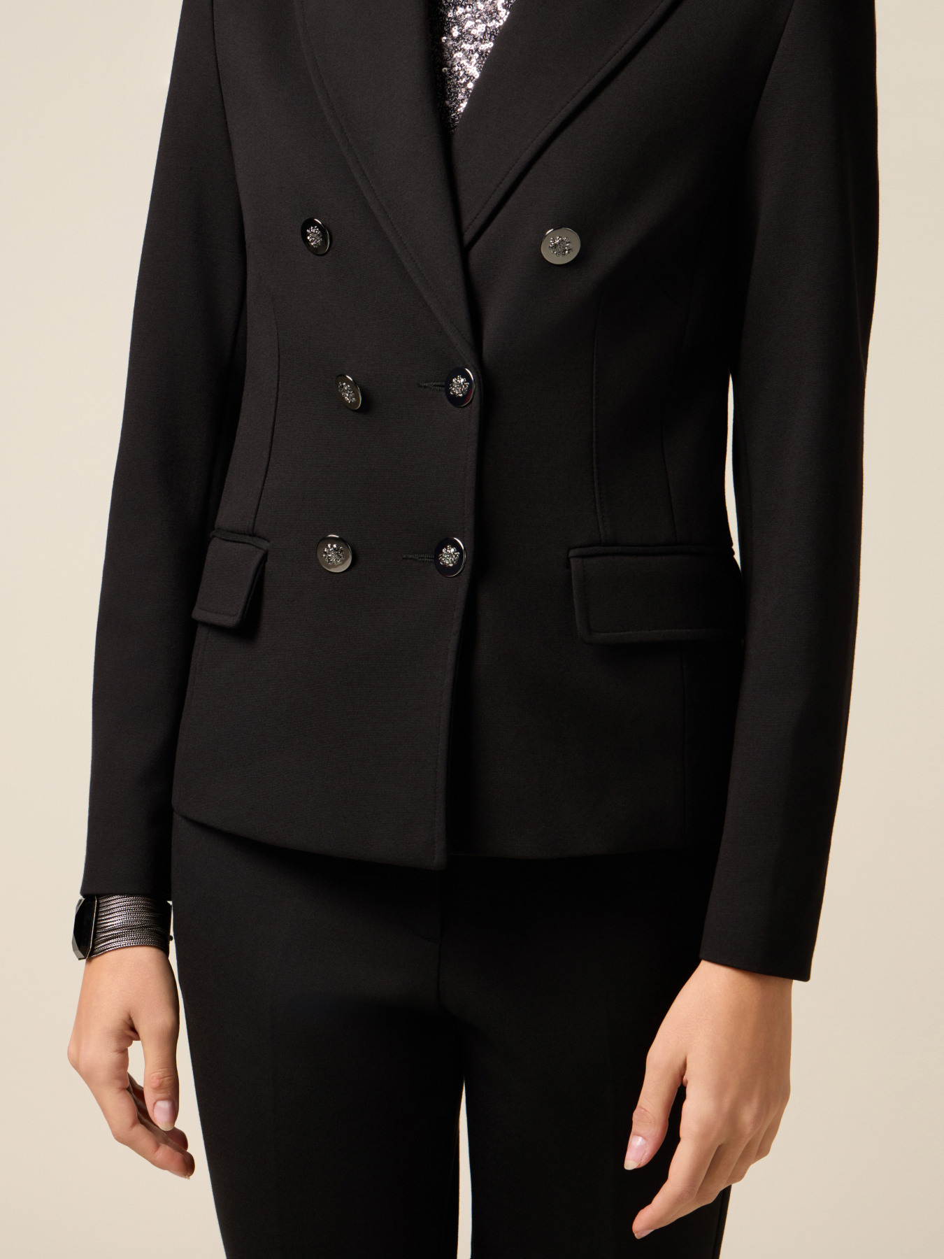 Blazer doppiopetto in punto milano image number 2