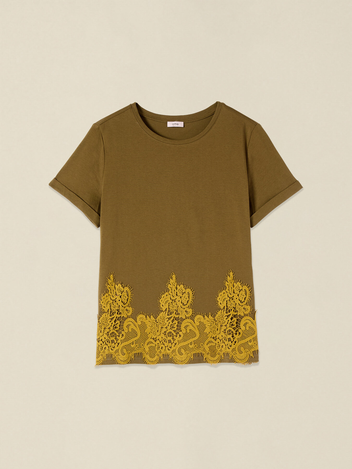 Cotton t-shirt with lace image number 3