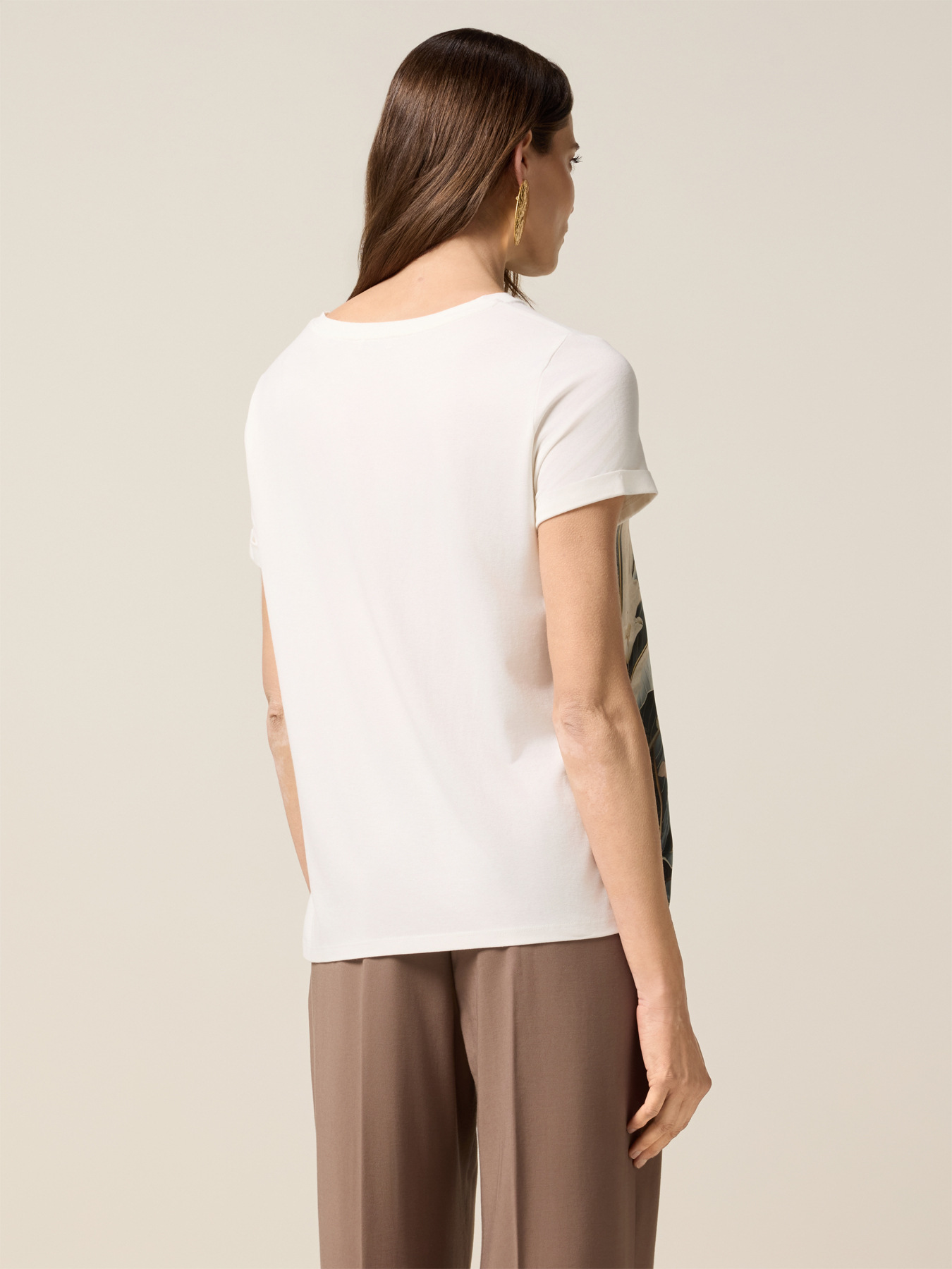 Tricou din două materiale cu imprimeu image number 1