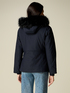 Smooth down jacket with hood and faux fur trim image number 1