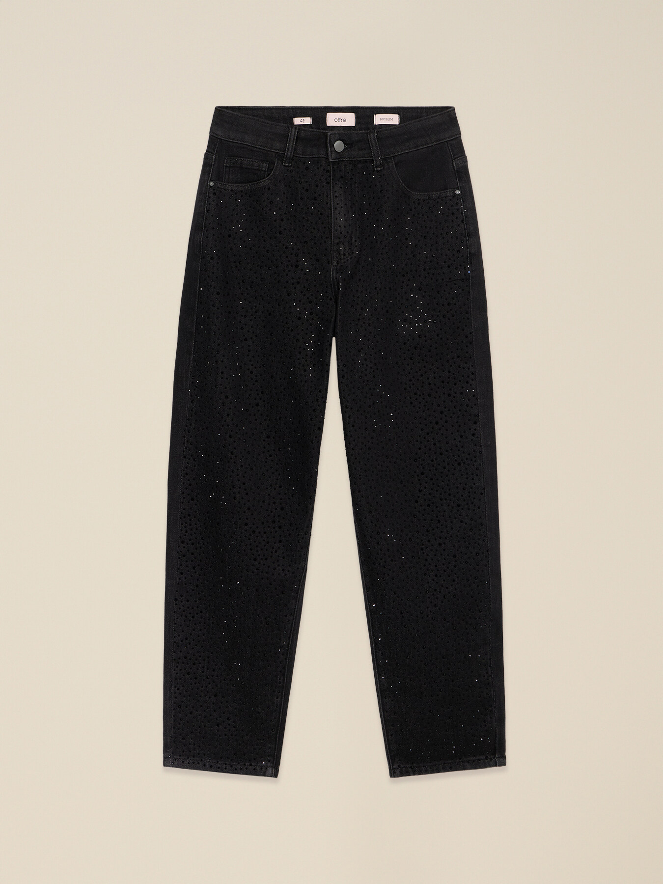 Jeans boyslim con micro cristalli image number 4