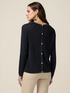 Pull col rond en lurex avec boutons au dos image number 1