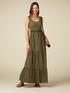 Long dual fabric dress image number 0