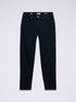 Skinny pants in cotton and Tencel with jewel button image number 4
