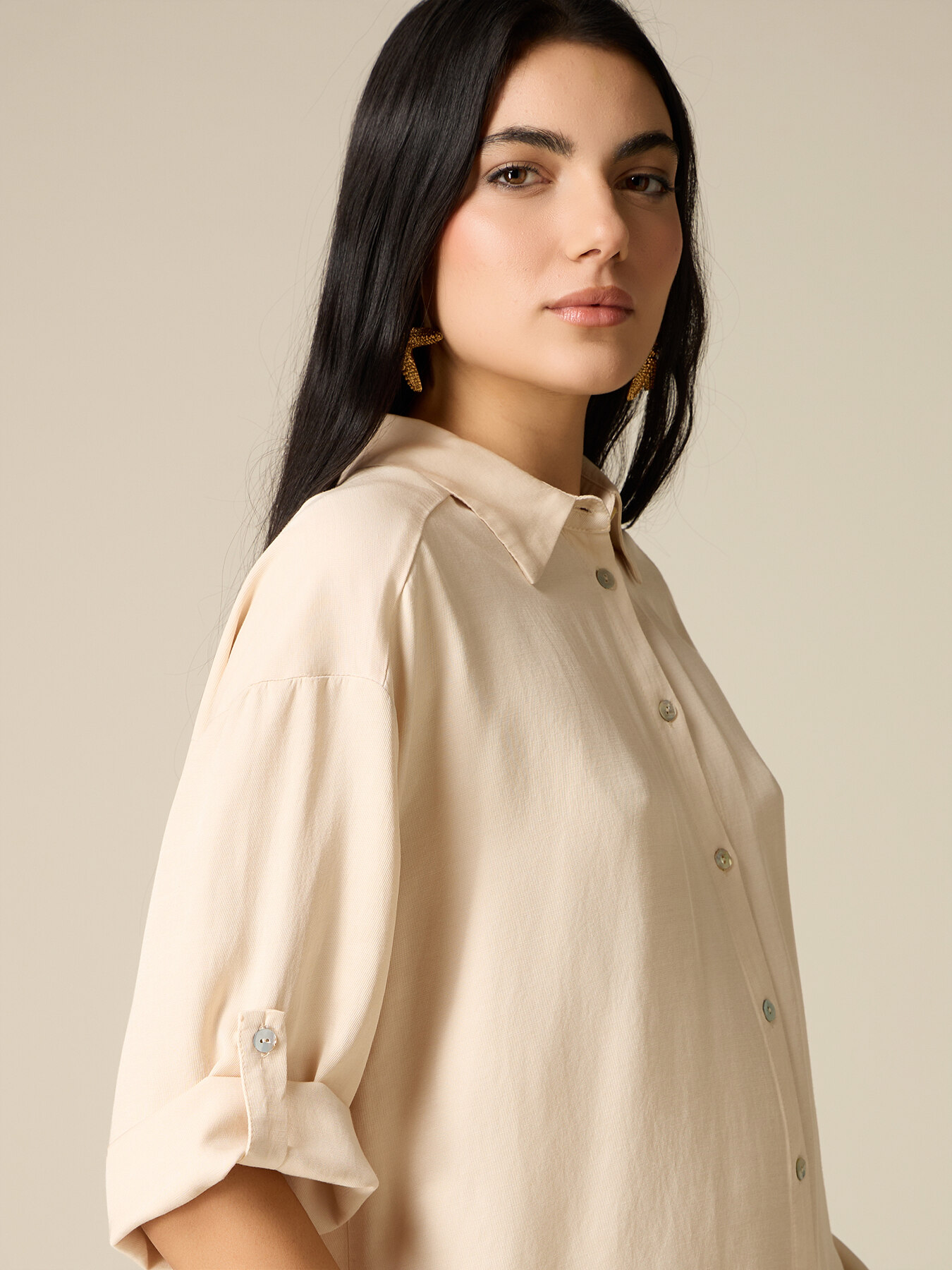 Camicia fluida misto viscosa image number 2