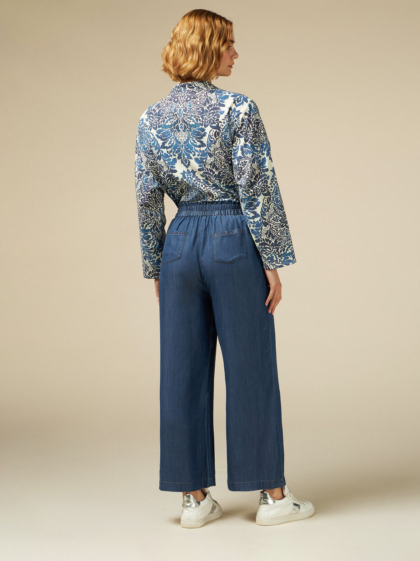 Pantaloni palazzo in tencel image number 1